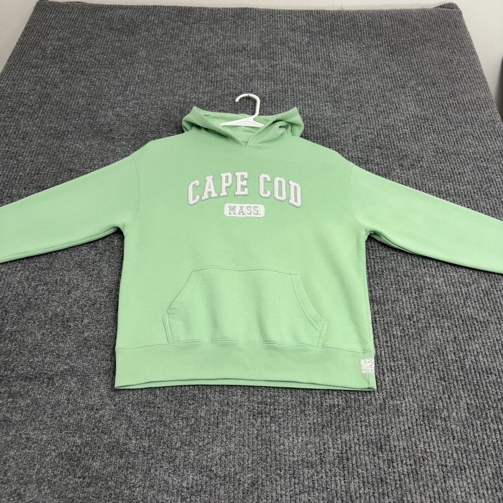 Cuffys Hoodie Kids M Green Cotton Blend Cape Cod Mass Pullover Souvenir Preppy